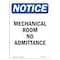 Signmission OSHA Notice Sign, 18" Height, Rigid Plastic, Mechanical Room No Admittance Sign, Portrait OS-NS-P-1218-V-14175 - alternate 1